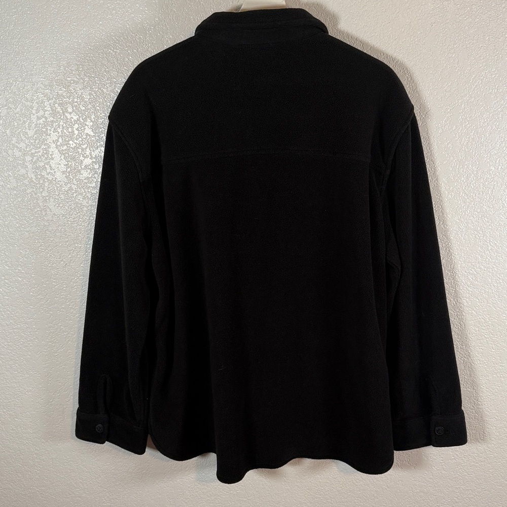 Split Coast Black Fleece Button Down Shacket Cozy… - image 4